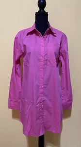 Womens Solid Poplin Shirt Dress. Size Small. Color Pink - Picture 1 of 2