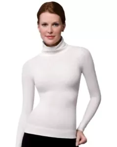 Spanx Classic Chic Turtleneck Long Sleeve White Light Control Top Size L - Picture 1 of 5