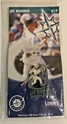Jay Buhner 2001 Seattle Mariners SGA All-Star Pin #1 w/backing card - Image 1 of 2