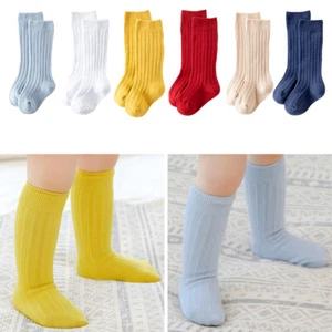 1Pair Baby Boys & Girls Knee High Long Socks Ribbed Socks Accessories 0-3Years - Picture 1 of 39