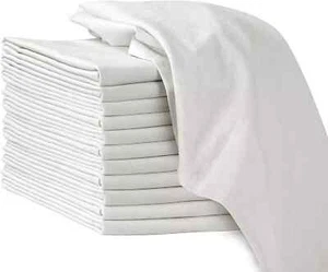 12 Pack Flour Sack Towels, 33"x38", 100% Cotton, for Embroidery, Cleaning, White - Picture 1 of 4