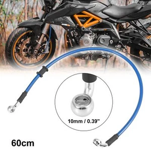 Universal 60cm 23.62" Motorcycle Brake Clutch Oil Hose Line Pipe Hydraulic Blue - Picture 1 of 8
