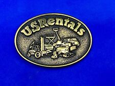 Vintage Us Rentals Solid Brass Belt Buckle Tractors Heavy Equipment Company