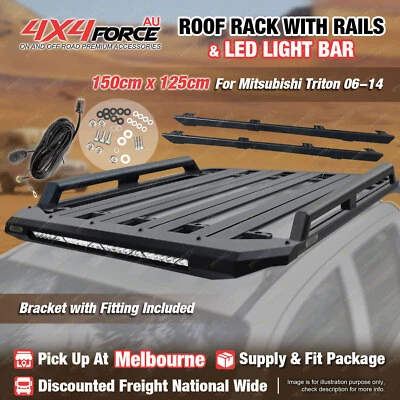 150x125 Roof Rack Platform with Light Bar & Rail for Mitsubishi Triton ML MN MEL - image 1 of 4