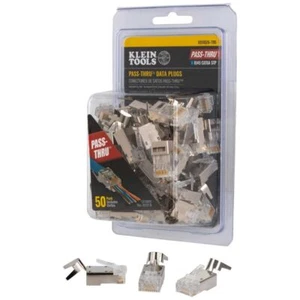 Klein Tools VDV826-705 Pass-Thru™ Modular Data Plugs, RJ45-CAT6A, Shielded (STP) - Picture 1 of 11
