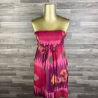 AMERICAN EAGLE Tube Top Tie Waist Pink Print Casual Dress Women's Size 4