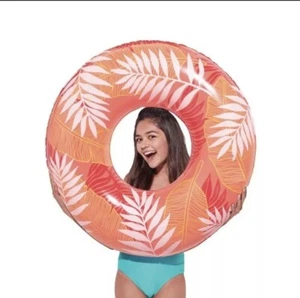 Play day tropical Swimming Ring float tube 31”x8.5” Ages 9+ Green 2ft 7” Wide, - Picture 1 of 5