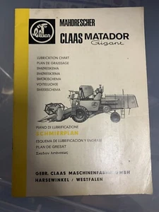 Claas Matador Gigant Schmierplan Handbuch Anleitung - Bild 1 von 3
