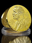 Nobel Prize Gold Plated Coin Medal Crafts Founder Portrait Scientists-METAL Gift