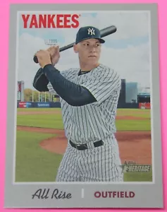 2019 TOPPS HERITAGE #499 NICKNAME AARON JUDGE NY YANKEES ALL RISE SSP VARIATION - Picture 1 of 2
