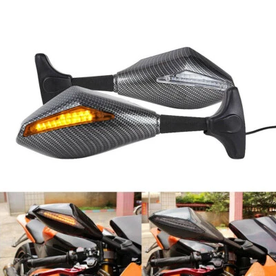 Espejos retrovisores laterales intermitentes LED para motocicleta Yamaha YZF 600 R1 R6 R6S Foto 1 de 4
