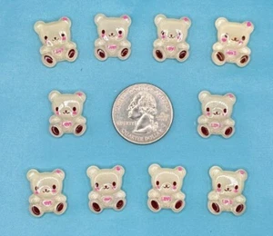 20pcs x 3/4" Clear Resin Teddy Bear Flatback Embellishment/Love/Cute SB1008 - Picture 1 of 2