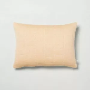 (Set of 2) 14 x 20 Heathered Off-Set Stripe Lumbar Bed Pillow Gold - Picture 1 of 6