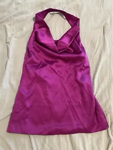 Kristi Vosbeck Designer Halter Top Blouse; Size 4 Small, Purple Silk - Picture 1 of 4