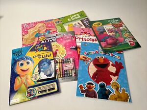 7 Kids coloring and activity books - Crayola Barbie Dora Trolls Elmo Disney