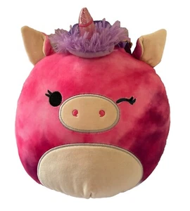 Squishmallows LOLA UNICORN Plush Backpack Zipper Pocket Excellent Condition - Picture 1 of 12