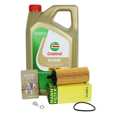 Filtro Olio Uomo + 5L Castrol LL 5W30 Per BMW F20 F21 E90 E91 F30-34 F10 HU6004X - Immagine 1 di 4