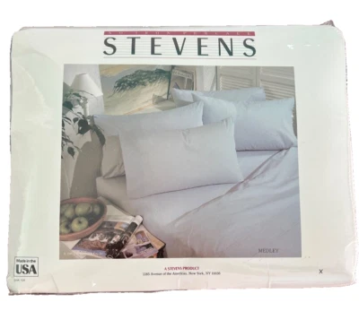 Vintage Stevens TWIN FLAT Sheet WHITE No Iron Percale Factory Sealed Smooth NEW - Image 1 of 4