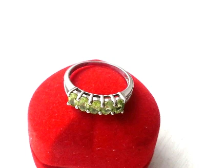 Edler Harry Ivens Ring aus rhodinierten 925 Silber mit Peridot Besatz RG 65 - Bild 1 von 4