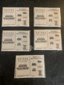 5x 1993 Batman Animated Cereal Unused Glow In The Dark Rubdown Transfer Tattoos - Picture 1 of 8