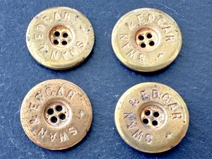 FOUR VINTAGE SWAN & EDGAR LONDON GOLD TONE MEDAL BUTTONS G360 - Picture 1 of 10