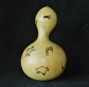*RARE* Ceremonial Navajo or Hopi Double-Gourd Dance Rattle Musical Instrument - Picture 1 of 8
