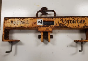 Caldwell Swivel Hook Welded Steel Forklift Lifting Beam 10,000 Lbs Cap. 10-5-24 - Picture 1 of 3