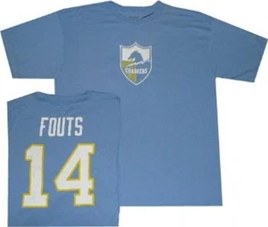 San Diego Chargers Dan Fouts Reebok Throwback Pro Style Oversized T Shirt Small - Picture 1 of 4