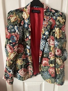 Zara Floral Print Blazer Jacket As Worn On Tv Size M Bloggers Fave - Picture 1 of 7