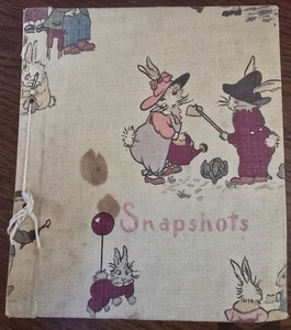 Vintage 30er Jahre Babybuch voll mit 90+ Fotos Grußkarten Ephemera Sammelalbum - Bild 1 von 24