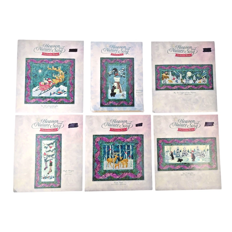 McKenna Ryan's "Heaven and Nature Sing" Complete Set of 6 Quilt Patterns Uncut - Image 1 of 4