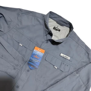 Habit Mens Size L Flint Stone Blue Springs Long Sleeve River Shirt Outdoor NEW - Picture 1 of 13
