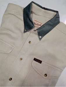 Vintage WoolRich BrushPopper Western Rancher Cowboy Baumwolle Button Down Gr. L - Bild 1 von 16