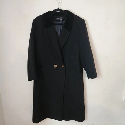 Vintage Donnybrook Black Velvet Collar Wool Coat Women's 12P - Image 1 of 4