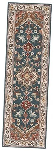  Heritage Collection Runner Rug - 2'3" x 8', Dark Green & Brown, Handmade  - Image 1 of 4