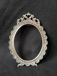 Schöner kleiner Bilderrahmen 800 Silber massiv 47 g Florenz Italien Rahmen Oval - Bild 1 von 24