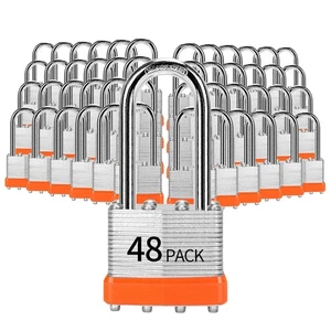 Vorhängeschlösser gleichschließend, 48 Stück, Stahlblechschloss gleichschließend (1-9/16", 40 mm),... - Bild 1 von 8
