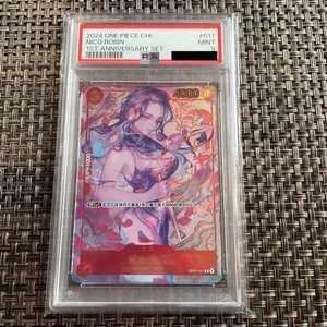 PSA 9 Nico Robin OP01-017 1° Anniversario Set ONE PIECE Card 2024 Giappone Cinese - Foto 1 di 2