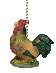 Country Rooster Farm Decorative Ceiling Fan Light Pull - Picture 1 of 1