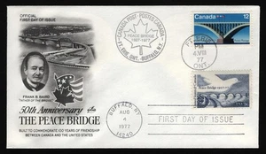 #1721 13c Peace Bridge, Art Craft-Dual Cancel FDC **ANY 5=FREE SHIPPING** - Picture 1 of 1