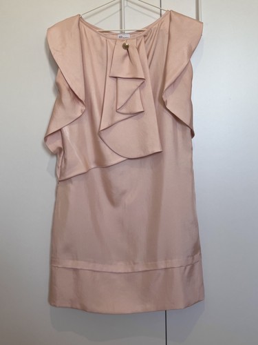 Mini Abito Rosso Valentino 100% Seta IT 40 FR 36 Rosa Cipria