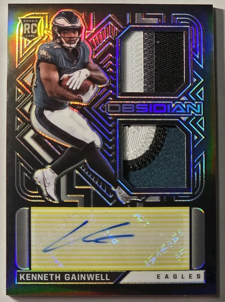 Kenneth Gainwell 2021 PANINI OBSIDIAN Yellow DUAL PATCH AUTO ROOKIE RC /25 - Image 1 of 3