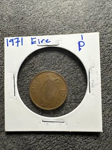 Irland/Irish 1 Penny 1971, Irish Harp. Nicht magnetisch. Mit Fischschwänzen - Bild 1 von 4