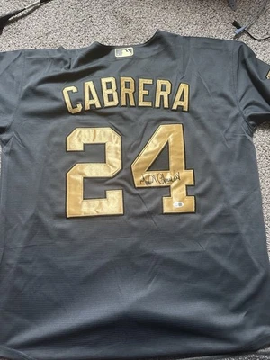 Miguel Cabrera Signed Final 2022 All Star Game Jersey Tigers Auto  JSA 12th ASG - Image 1 of 3