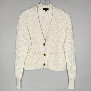 J Crew M Womens Grandpa Cardigan Oatmeal Three Button Pocket Cotton Blend - Picture 1 of 10