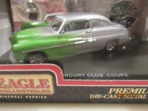 1:43 Eagle 1949  Mercury Custom - Street Hot Rod - Silver & Green Flame - Picture 1 of 3