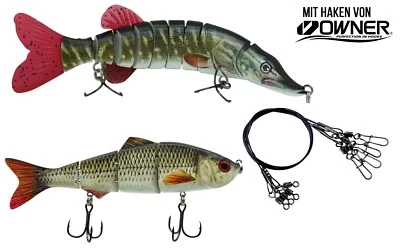 Hecht Wobbler Hardbait Kunstköder | 2er Set | 20cm Hecht u. 15cm Rotauge | Owner - Bild 1 von 4
