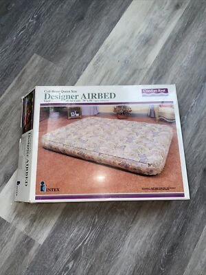 Colchón vintage Intex Comfort Rest DISEÑADOR cama de aire 78”x 58” flor crema RARO Foto 1 de 4