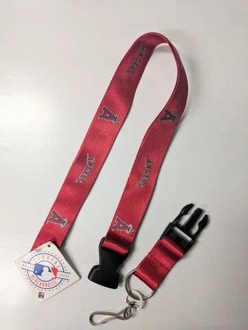 MLB Anaheim Angels Team Lanyard with Detachable Clip/Key Ring Cover
