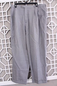 Pantalone Zanella uomo 36 grigio lana preppy business italiano plissettato Nordstrom 36x30 - Foto 1 di 14